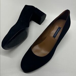 Margaux The Heel Block High Heels Pumps Suede Round Toe Shoes Black Size 41 / 10